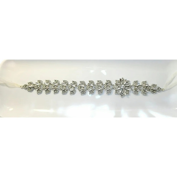 Sparkling Rhinestone Wedding Tie Headband - Picture 4 of 8